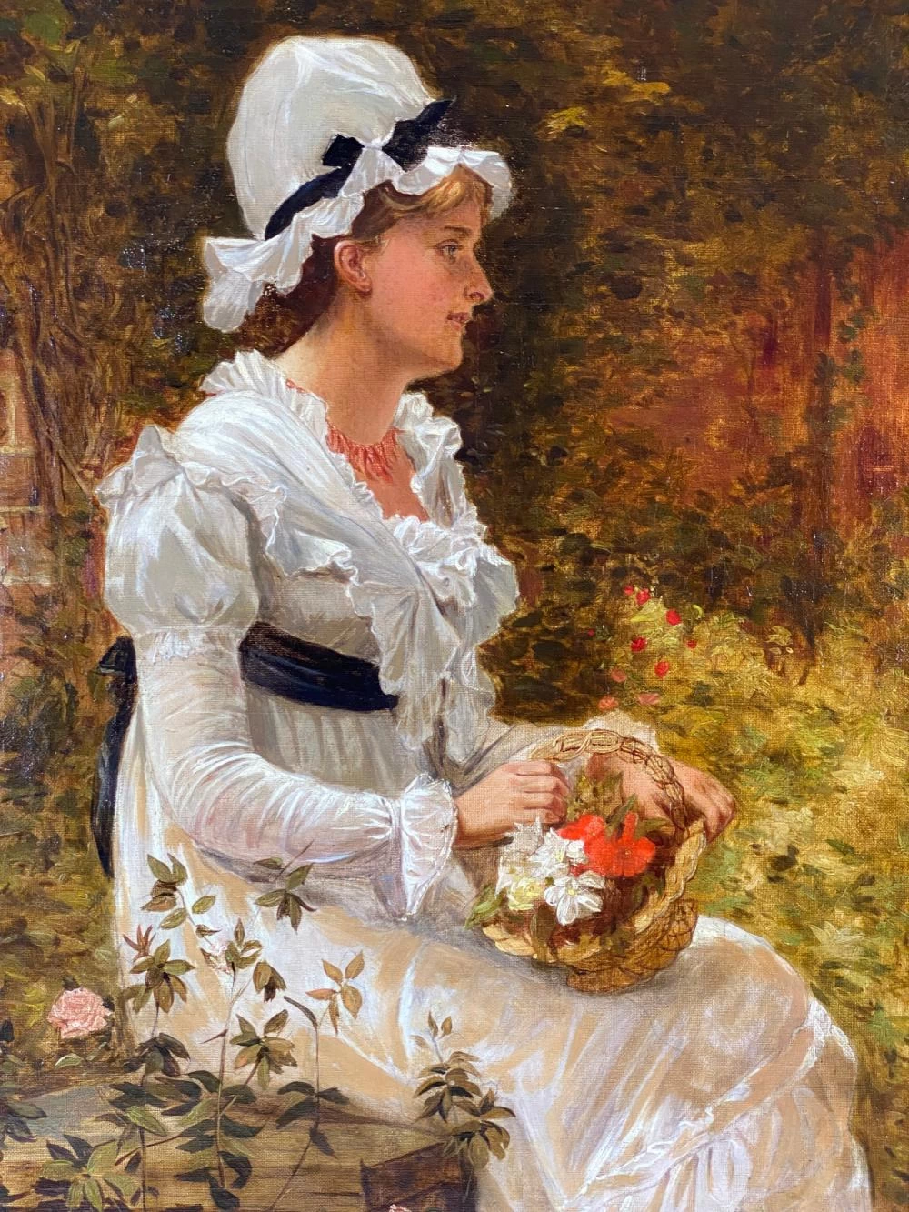 Ragazza con i fiori - dettaglio